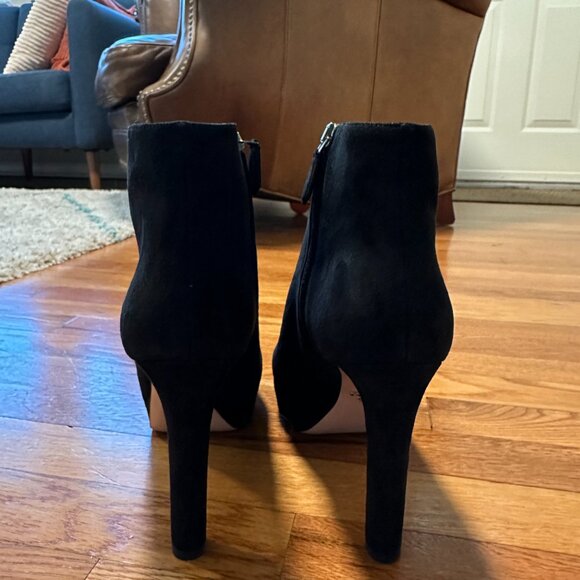 EUC Prada Platform Ankle Booties - Black Suede 38.5 - Picture 5 of 9